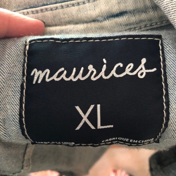 Jean Sleeveless Maurices Denim Vest  Size XL - Picture 7 of 8